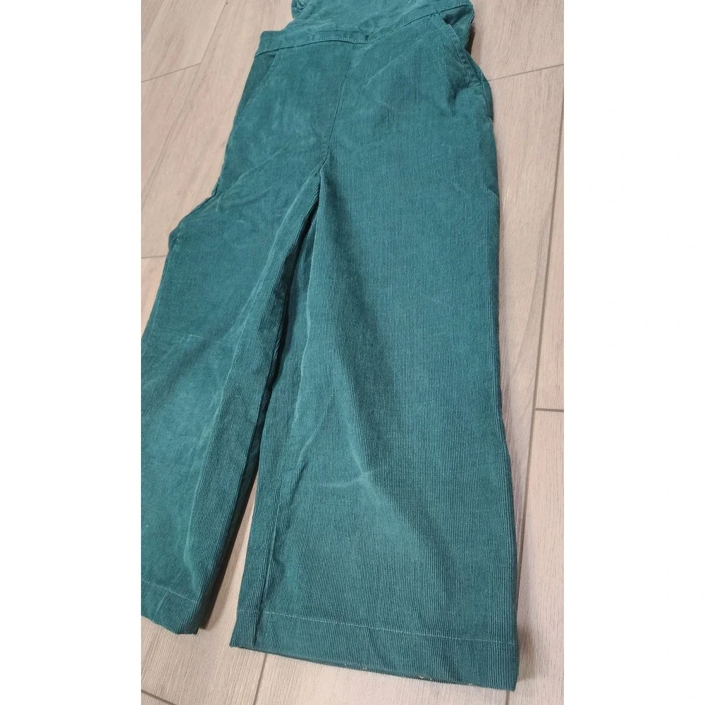 Hanna Andersson Girls Overalls Green Corduroy Ruffle Wide‎ Leg Size 120 US 6-7
